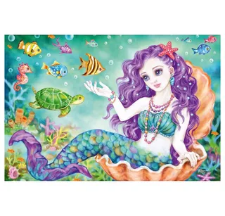 Puzzle Prinzessin, Fee & Meerjungfrau. Puzzle 3 x 24 Teile, 24 Puzzleteile de Schmidt Spiele – boîte 3 sur 4