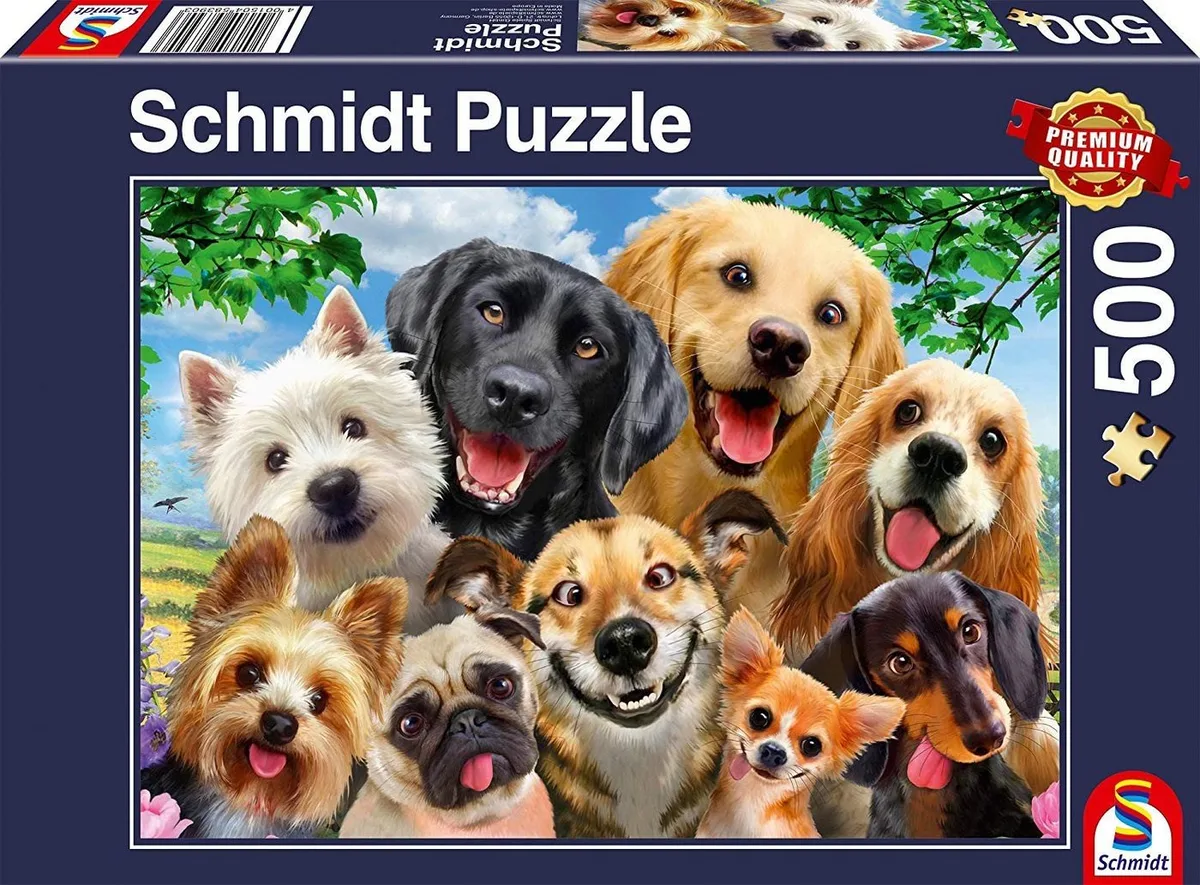 Puzzle Puzzle - Hunde-Selfie (500 Teile), Puzzleteile von Schmidt Spiele – Schachtel