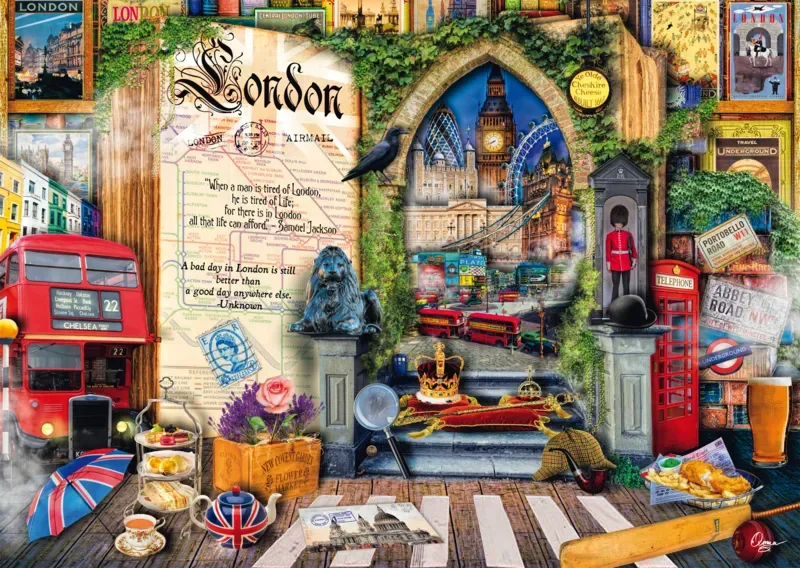 Puzzle Souvenirs de Londres - 1000 pièces van Schmidt Spiele – doos 1 van 2