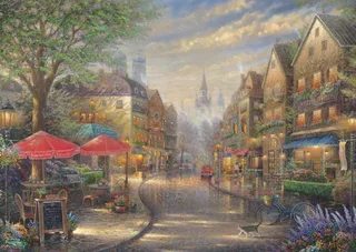 Puzzle Thomas Kinkade, Café à Munich - 1000 pièces van Schmidt Spiele – doos 1 van 2