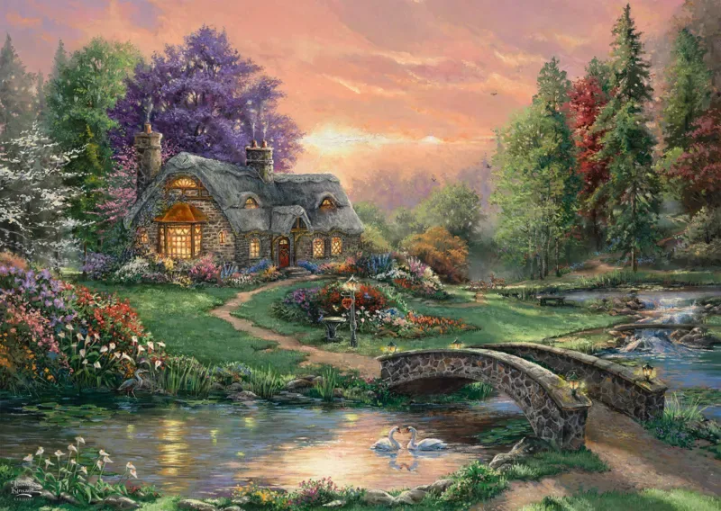 Puzzle Thomas Kinkade - Retraite Chérie - 1000 pièces van Schmidt Spiele – doos 1 van 2