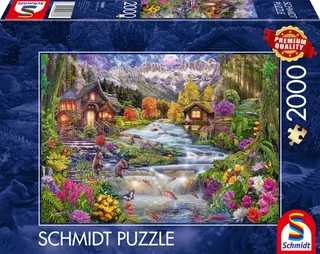 Puzzle Torrent de Montagne - 2000 pièces de Schmidt Spiele – boîte 2 sur 2
