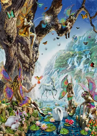 Puzzle Vallée Des Fées des Eaux - 2000 pièces van Schmidt Spiele – doos 1 van 2