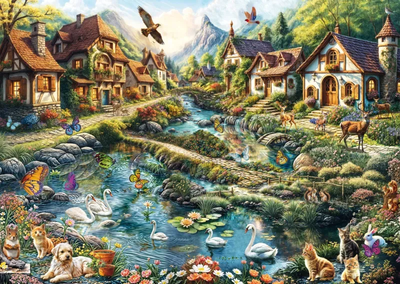 Puzzle Village en Lisière de Forêt - 1000 pièces de Schmidt Spiele – boîte