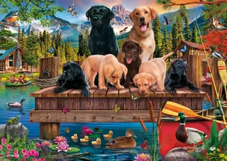 Puzzle Villégiature Canine - 1000 pièces van Schmidt Spiele – doos 1 van 2