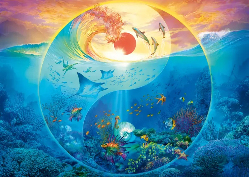 Puzzle Yin & Yang - Au Royaume des Animaux Marins - 1000 pièces von Schmidt Spiele – Schachtel 1 von 2