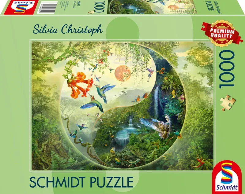 Puzzle Yin & Yang - Dans la Forêt des Colibris - 1000 pièces de Schmidt Spiele – boîte 2 sur 2