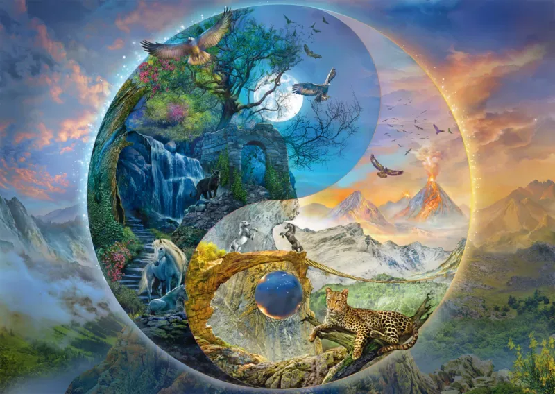 Puzzle Yin & Yang - Le Monde des Montagnes - 1000 pièces van Schmidt Spiele – doos 1 van 2