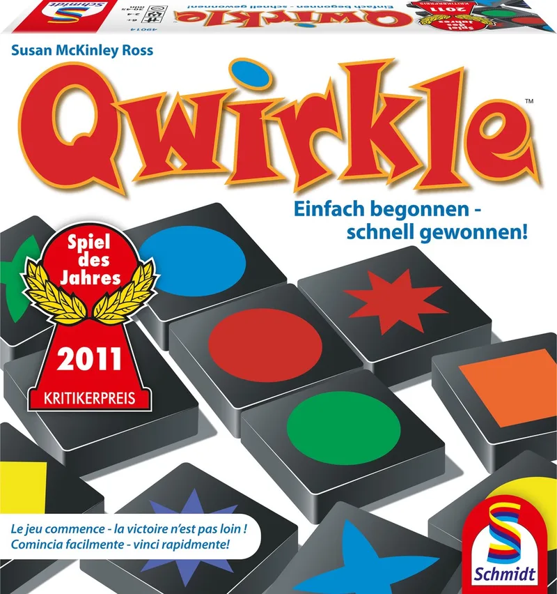 Qwirkle, Einfach begonnen - schnell gewonnen! - Duitse uitgave fra Schmidt Spiele – æske