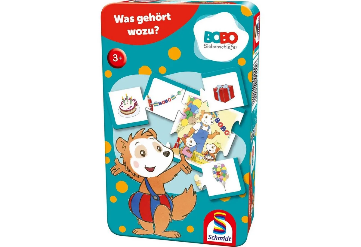 Spiel Bobo Siebenschläfer, Was gehört dazu? von Schmidt Spiele – Schachtel