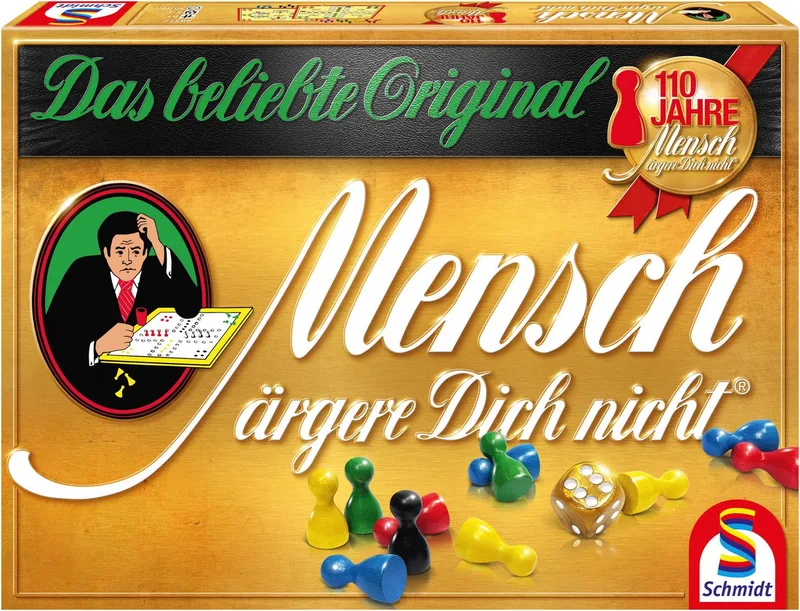 Spiel GOLD Mensch ärgere Dich nicht® 110 Jahre, Made in Germany van Schmidt Spiele, editie Bunt – doos