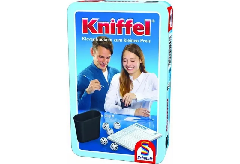 Spiel Kniffel in Metalldose de Schmidt Spiele – boîte