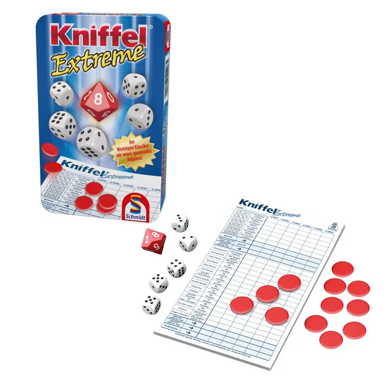 Spiel Mitbringspiel Kniffel Extreme Metalldose fra Schmidt Spiele – æske