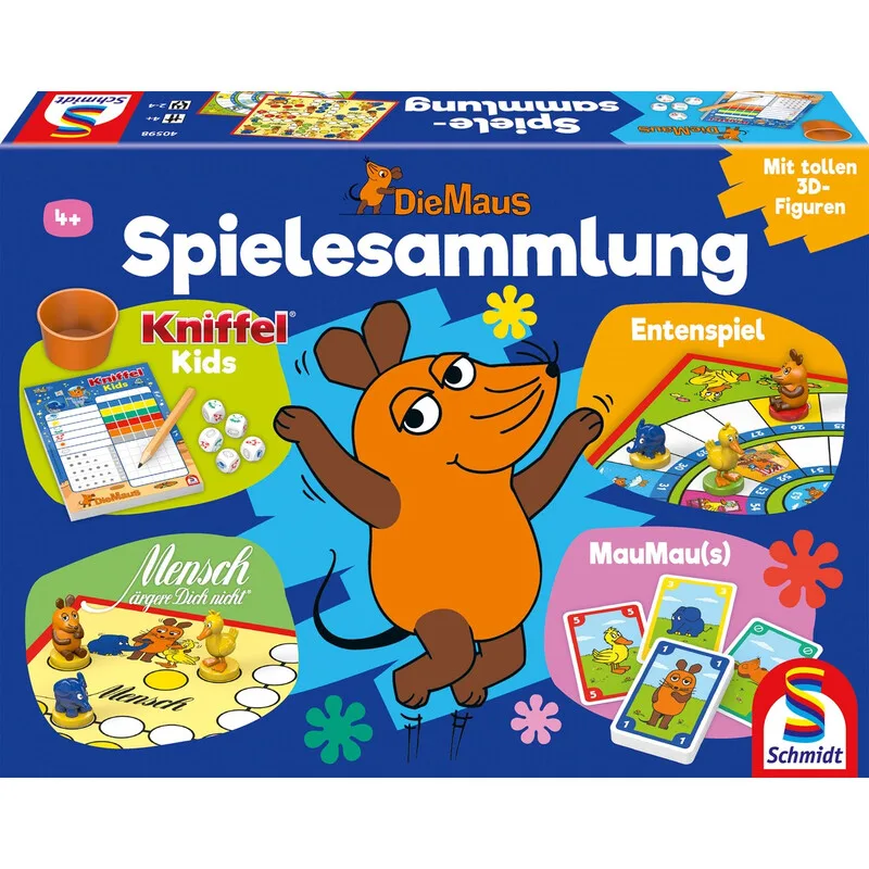 Spiele 40598 Kinderspiele Die Maus, Spielesammlung ab 4 Jahre fra Schmidt Spiele – æske