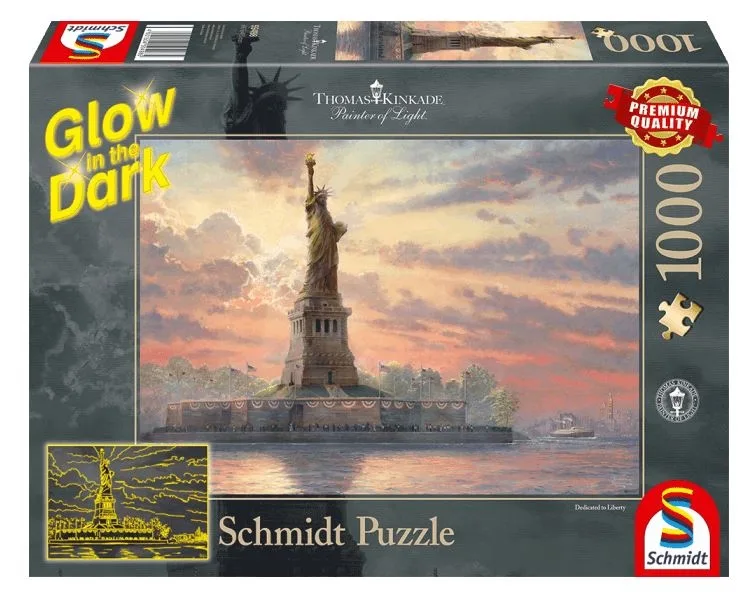 Statue of Liberty in the twilight (1000) - glow in the dark - Schmidt Legpuzzel de Schmidt Spiele – boîte
