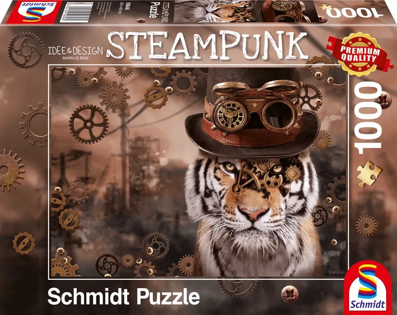 Steampunk Tijger, 1000 stukjes Puzzel van Schmidt Spiele, editie Meerkleurig – doos