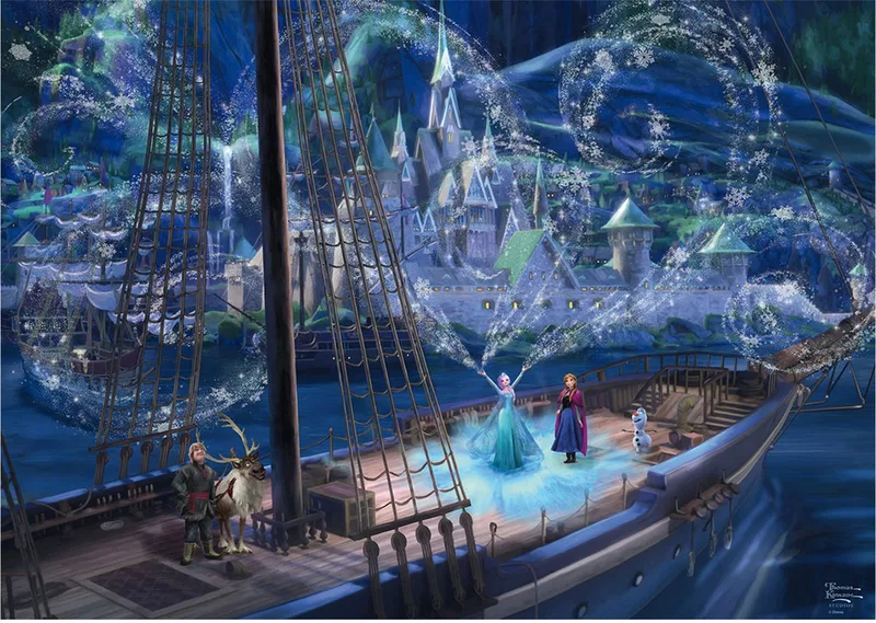 Thomas Kinkade - Disney Frozen liefde en magie, 1000 stukjes de Schmidt Spiele, édition Multicolore – boîte