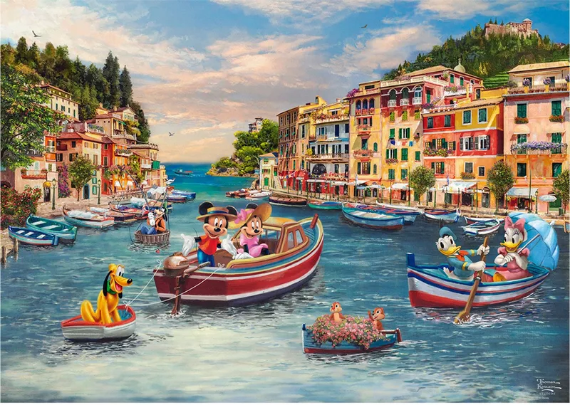 Thomas Kinkade Studios - Disney Mickey en Minnie in Italië, 1000 stukjes van Schmidt Spiele, editie Meerkleurig – doos 1 van 4