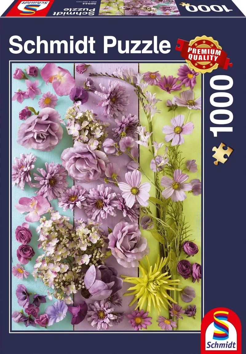 Violette Bloesems, 1000 stukjes Puzzel de Schmidt Spiele, édition Multicolore – boîte