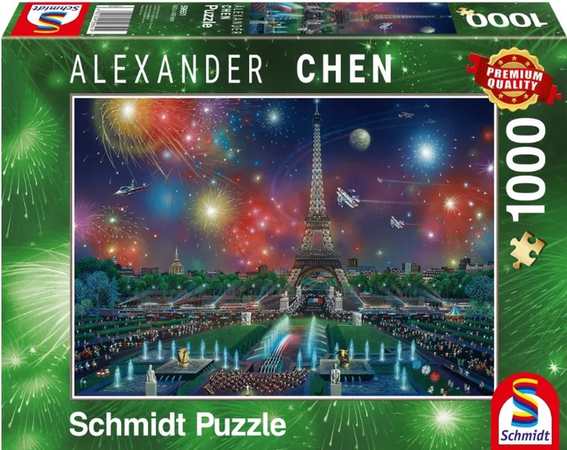 Vuurwerk bij de Eiffeltoren, 1000 stukjes Puzzel from Schmidt Spiele, Multicolour edition – box