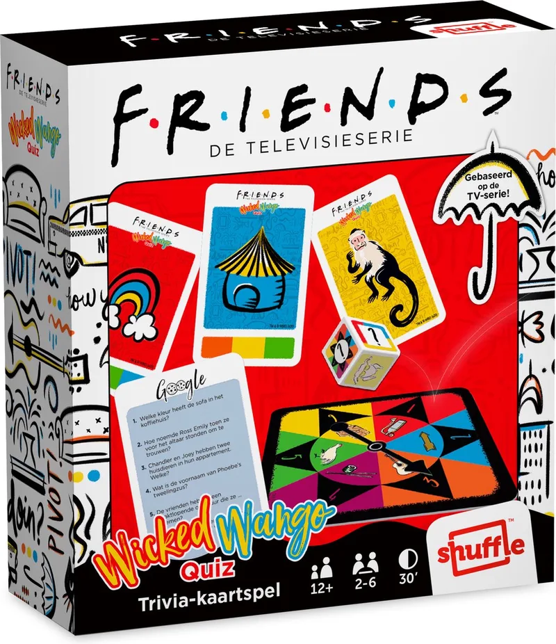 Friends - Wicked Wango Quiz - Friends tv serie - Bamboozled - Gezelschapsspel - Bordspel - Kaartspel - Trivia de Shuffle – boîte