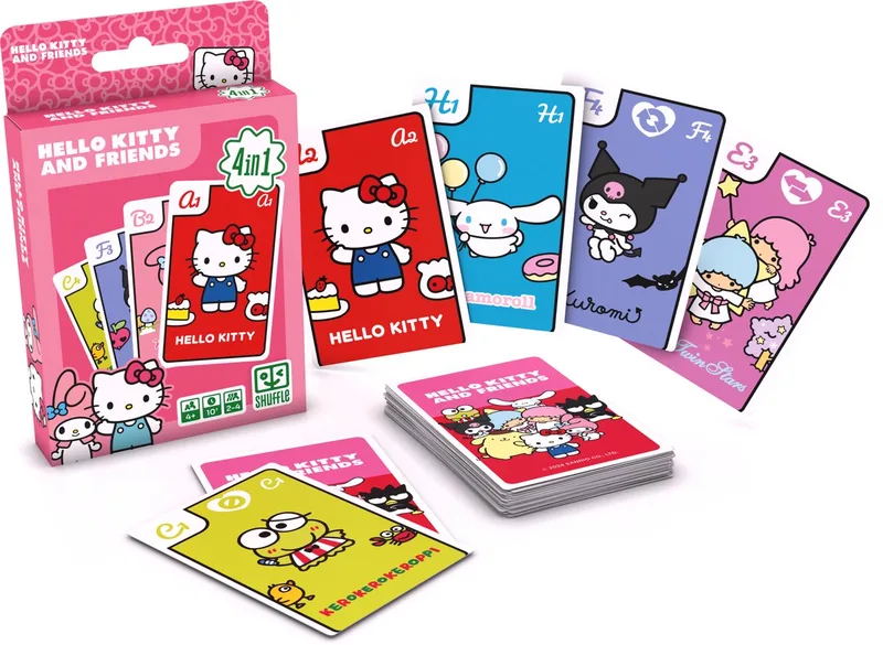 Hello Kitty 4-in-1 Kaartspellen (Kwartet, memo, snap, actiespel) - 5th panel de Shuffle – boîte