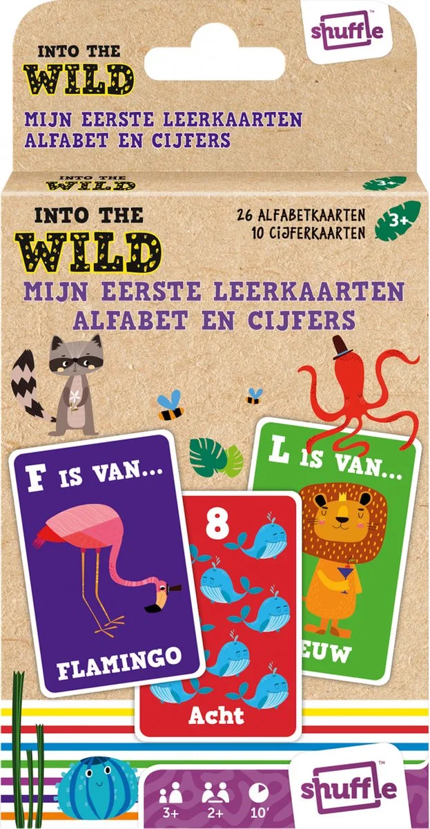 Kaartspel Into The Wild Junior Karton Bruin 36-delig de Shuffle – boîte
