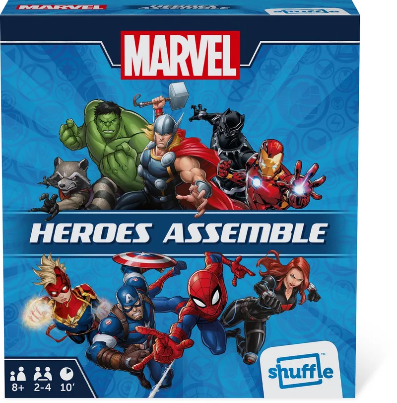 Marvel Heroes Assemble - Kaartspel - Familiespel - Coöperatief Kaartspel - Voor fans van Marvel Snap fra Shuffle – æske