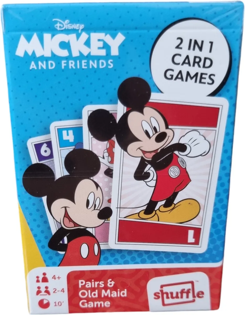 Mickey and friends - 2 in 1 card game - pairs & old maid game de Shuffle – boîte