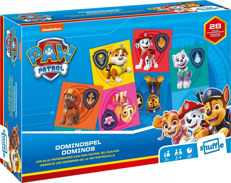 Paw Patrol - Domino - Junior - Educatief Spel - Familiespel fra Shuffle, Flerfarvet-udgave – æske