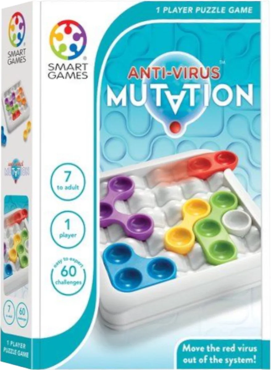 Anti-Virus Mutation - Denkspel - 60 opdrachten de SmartGames, édition Multicolore – boîte