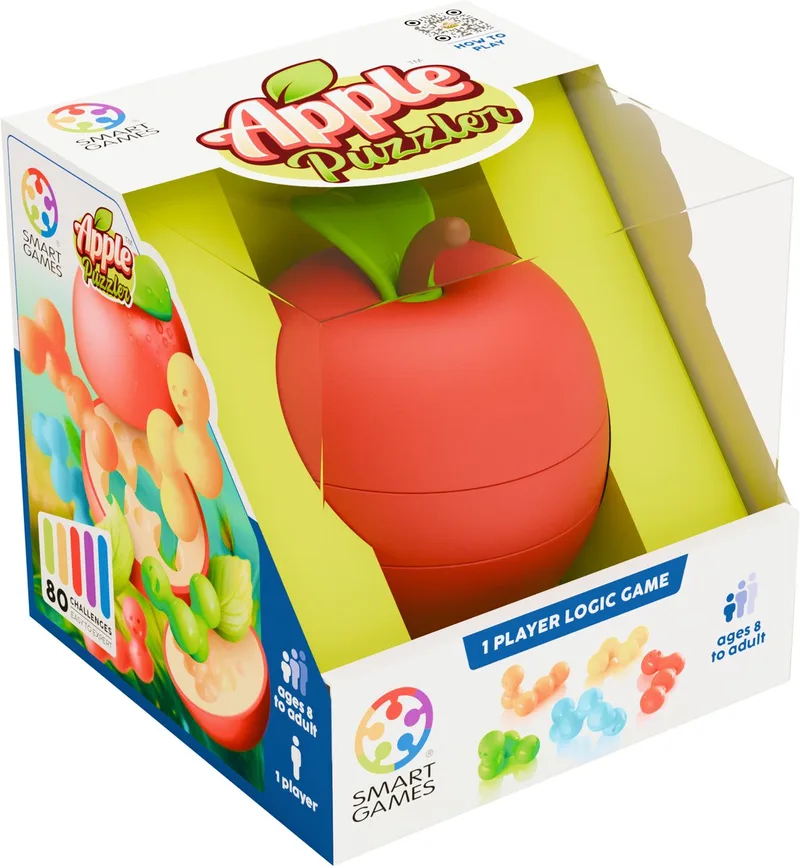 Apple Puzzler - Logisch Denkspel - 80 Educatieve Uitdagingen - 3D Breinbreker - Solospel voor Kinderen - Vanaf 8 Jaar van SmartGames – doos