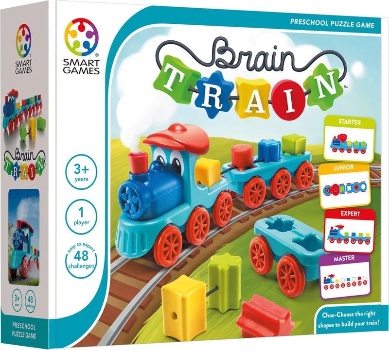 Brain Train - 48 opdrachten - Logisch denkspel voor kleuters - Speelgoedtrein vormen en kleuren från SmartGames – kartong