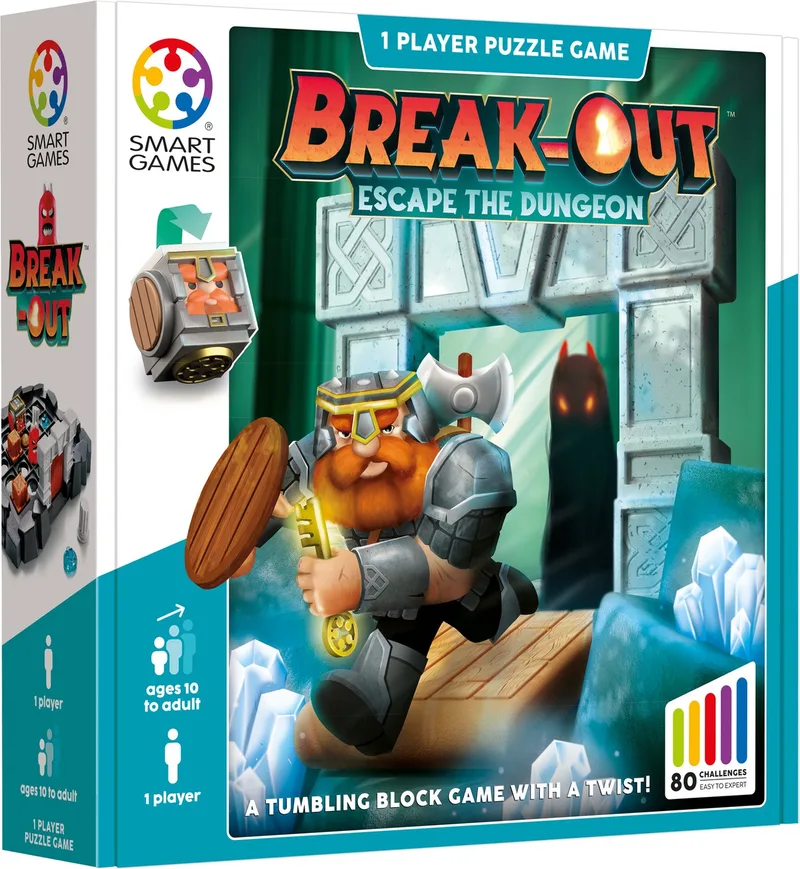 BreakOut - Logisch Denkspel - 80 Avontuurlijke Kerkeruitdagingen - Educatief Solospel - Vanaf 10 Jaar van SmartGames – doos
