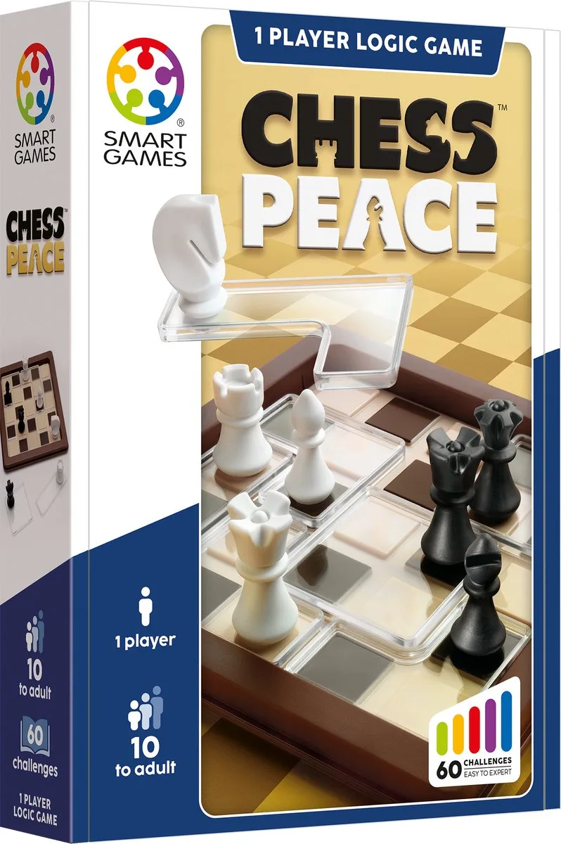 Chess Peace - Logisch Denkspel met Schaakregels - 60 Educatieve Strategie Uitdagingen - IQ Breinbreker & Solospel - Vanaf 8 Jaar van SmartGames – doos