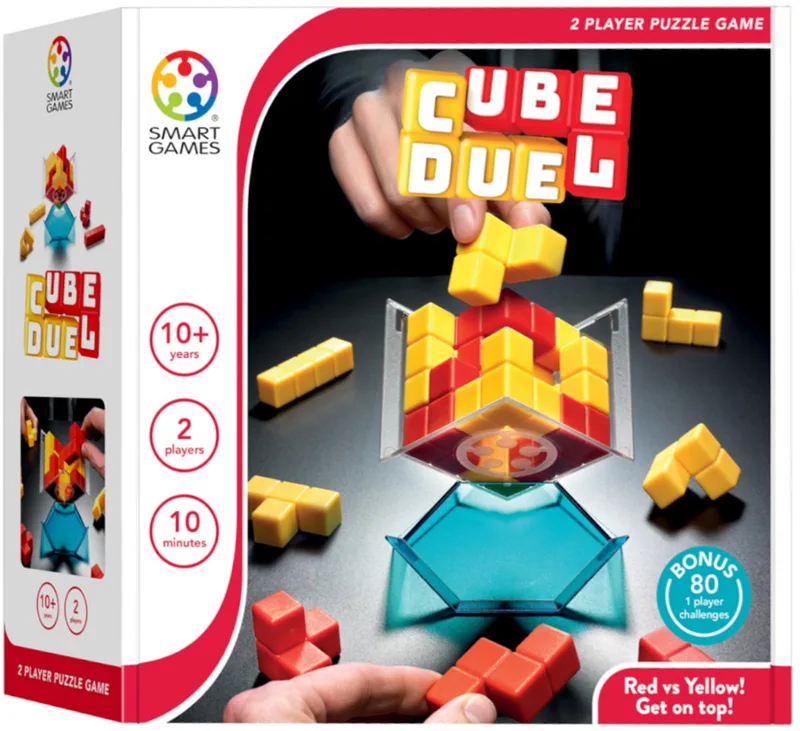 Cube Duel - Strategisch 3D Blokkenspel - 80 Educatieve Uitdagingen - Solospel & 2 Spelers - Vanaf 10 Jaar from SmartGames – box