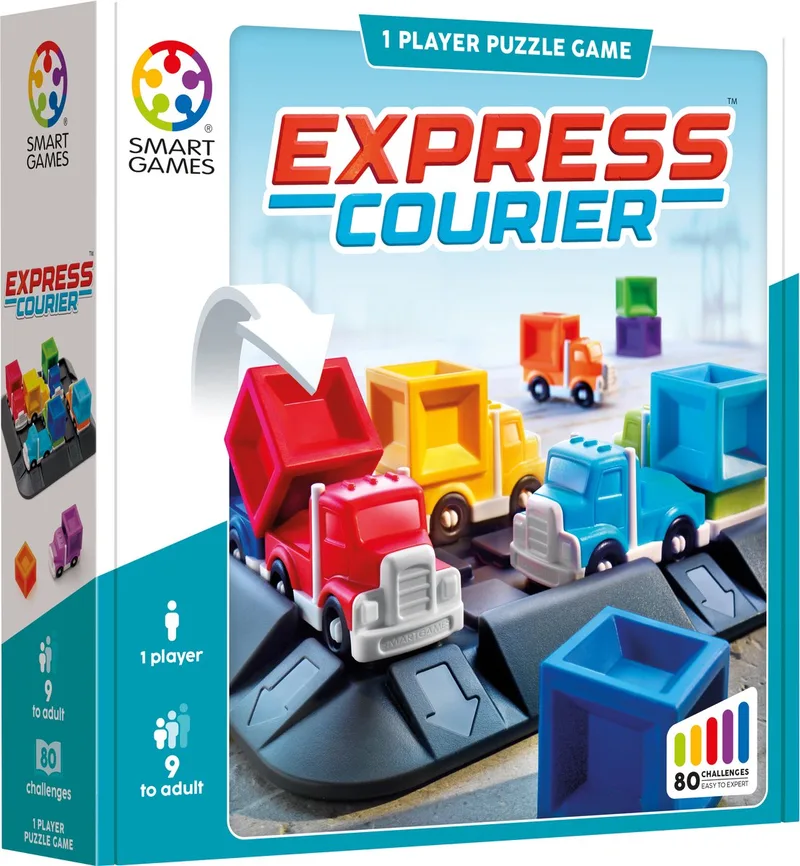 Express Courier - Logisch Denkspel - 80 Educatieve Logistieke Uitdagingen - Compact Schuifspel & Solospel - Vanaf 9 Jaar from SmartGames – box