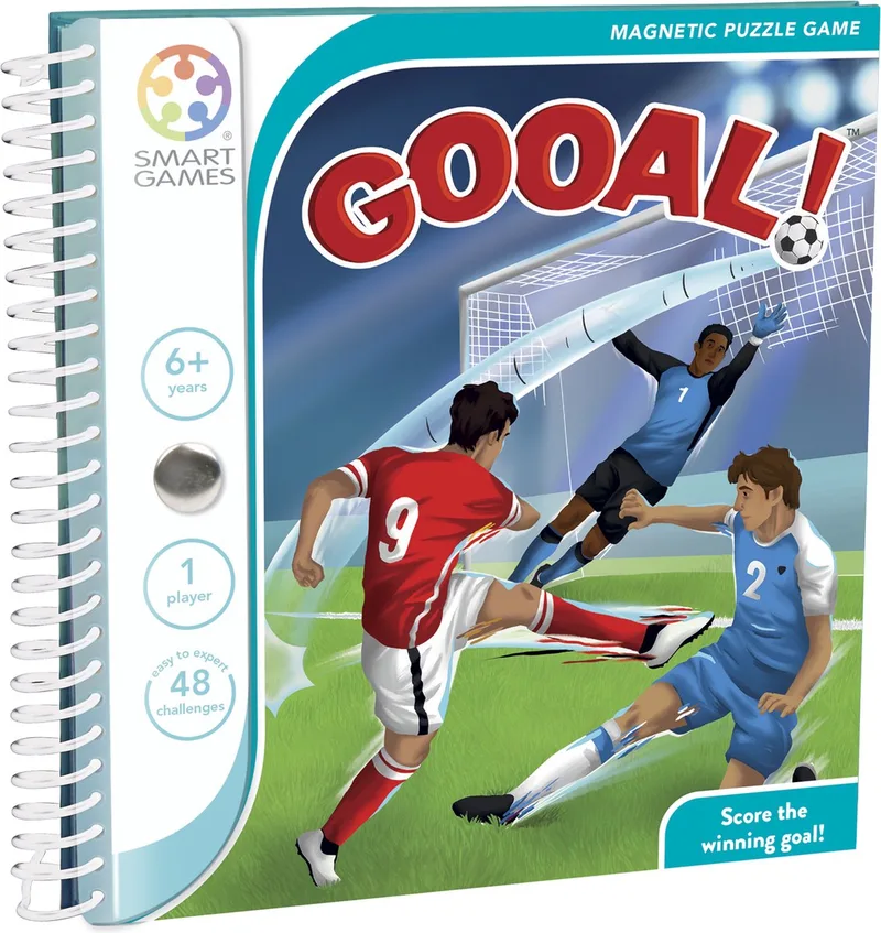 Gooal! - Magnetisch Reisspel & Denkspel - 48 Opdrachten met Voetbalthema - Educatief Solospel voor Kinderen - Vanaf 6 Jaar von SmartGames – Schachtel