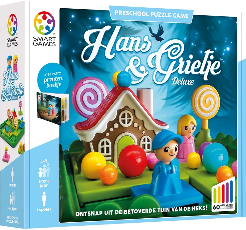 Hans & Grietje - Logisch Denkspel voor Kleuters & Jonge Kinderen - 60 Opdrachten met Prentenboek - Educatief Solospel - Vanaf 5 Jaar von SmartGames – Schachtel
