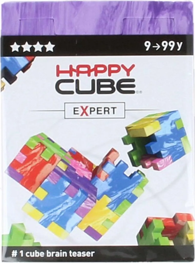 Happy Cube Expert Puzzel van SmartGames, editie Paars – doos