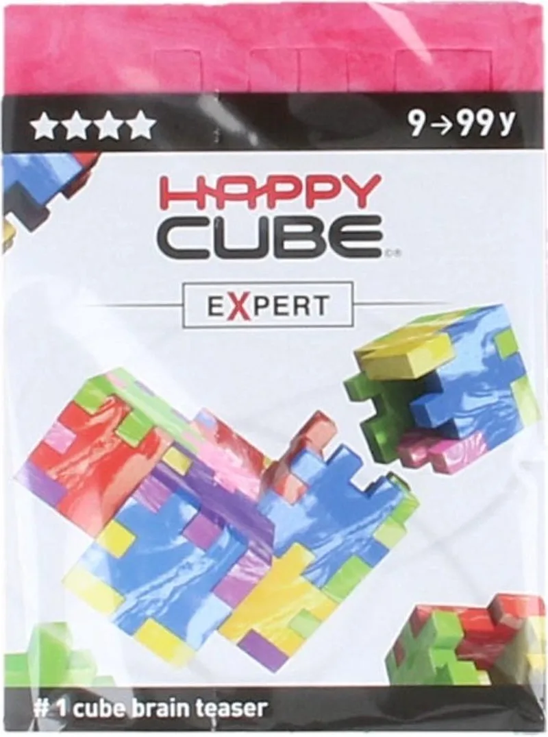 Happy Cube Expert Puzzel van SmartGames, editie Roze – doos