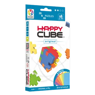 Happy Cube Original - 6 Schaumpuzzels in 2D & 3D - Breinbreker & Bouwstenen met Wereldsteden - Vanaf 5 Jaar tot Volwassen från SmartGames, utgåva Flerfärgad – kartong 2 av 2