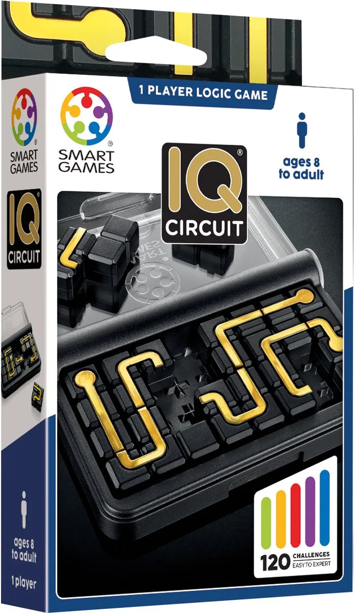 IQ Circuit - Logisch Denkspel & Reispuzzel - 120 Opdrachten - Verbind de stippen - Educatief Solospel - Vanaf 8 Jaar von SmartGames – Schachtel