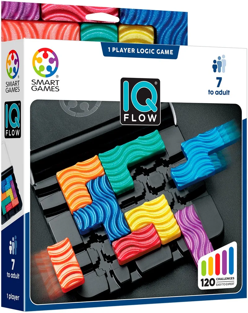IQ Flow - 120 Opdrachten met Schuifmechanisme - Denkspel & Reisspel - Solospel - Vanaf 7 Jaar from SmartGames – box