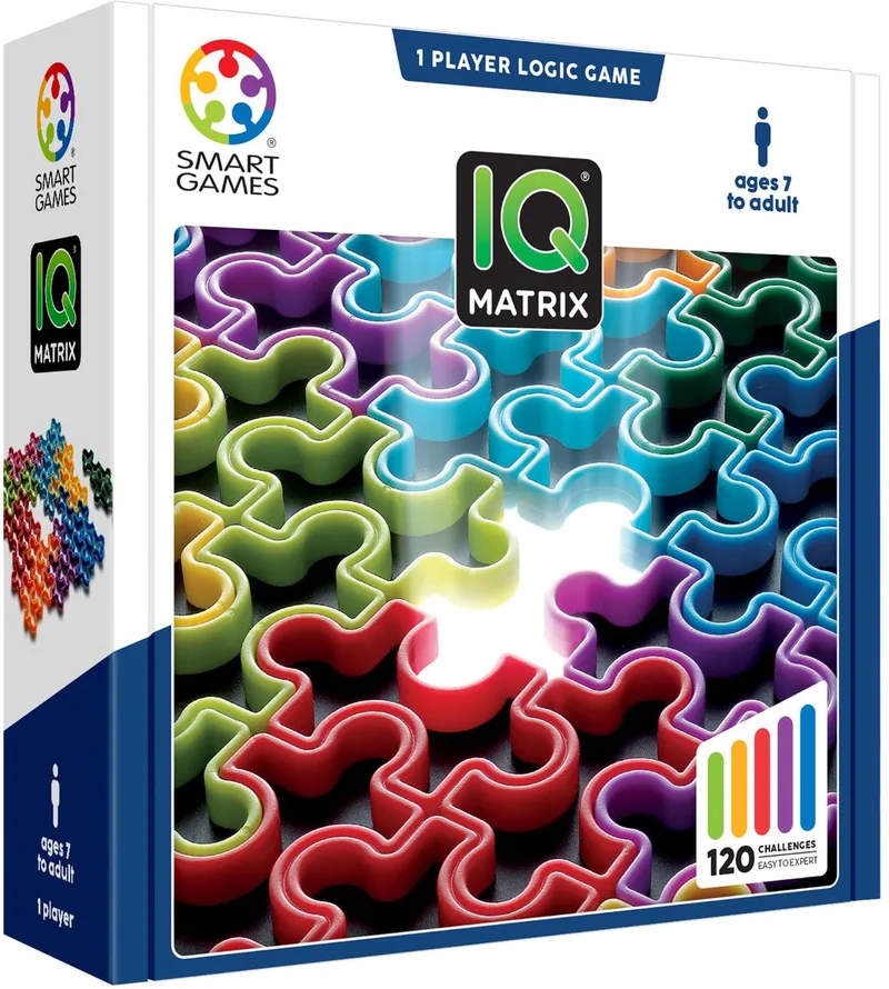 IQ Matrix - Logisch Denkspel & Reispuzzel - 120 Opdrachten met Holle Puzzelstukken - Educatief Solospel - Vanaf 7 Jaar van SmartGames – doos