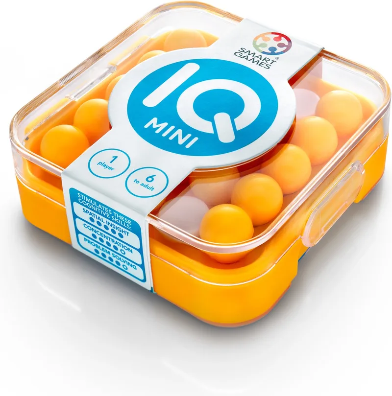 IQ Mini - Compact Zakformaat Denkspel & Reispuzzel - Eindeloze Uitdagingen met Verschuifbare Blockers - Educatief Solospel - Vanaf 6 Jaar de SmartGames – boîte