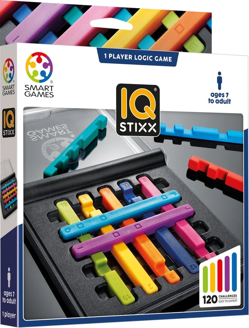 IQ Stixx - Logisch Denkspel & Reispuzzel - 120 Opdrachten met Inkepingen - Educatief Solospel voor Kinderen en Volwassenen - Vanaf 7 Jaar from SmartGames – box