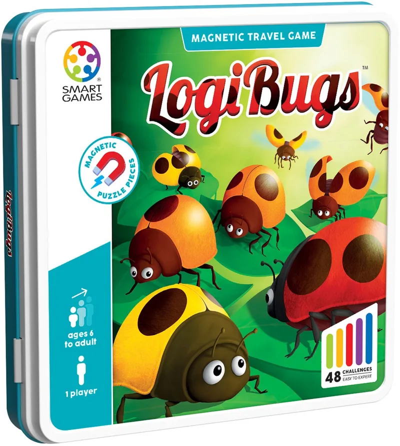 LogiBugs - Magnetisch Logisch Denkspel - 48 Educatieve Lieveheersbeestjes Uitdagingen - Compact Reisspel & Solospel - Vanaf 6 Jaar von SmartGames – Schachtel