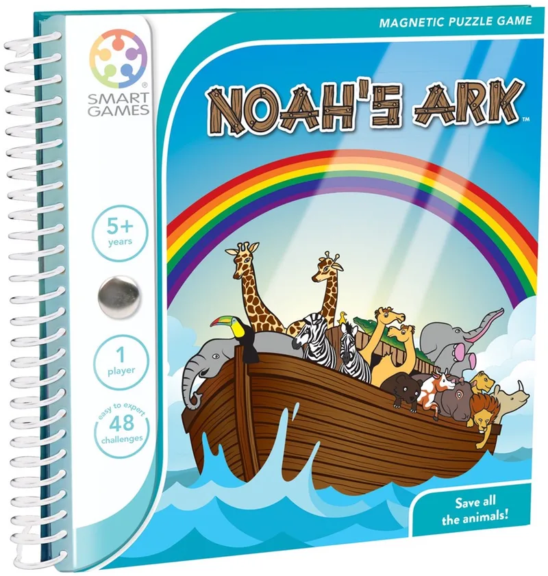 Noah's Ark - Magnetisch Logisch Denkspel - 48 Beestige Uitdagingen - Compact Reisspel & Solospel - Vanaf 5 Jaar von SmartGames – Schachtel
