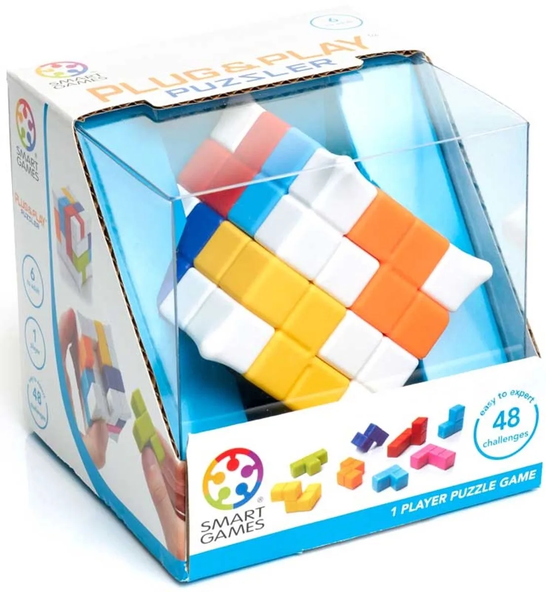 Plug & Play Puzzler (48 opdrachten) - fidget toy - kubus puzzel van SmartGames – doos